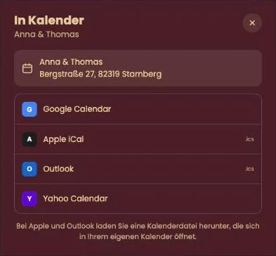 Das Fenster In Kalender mit Google Calendar, Apple iCal, Outlook und Yahoo Calendar