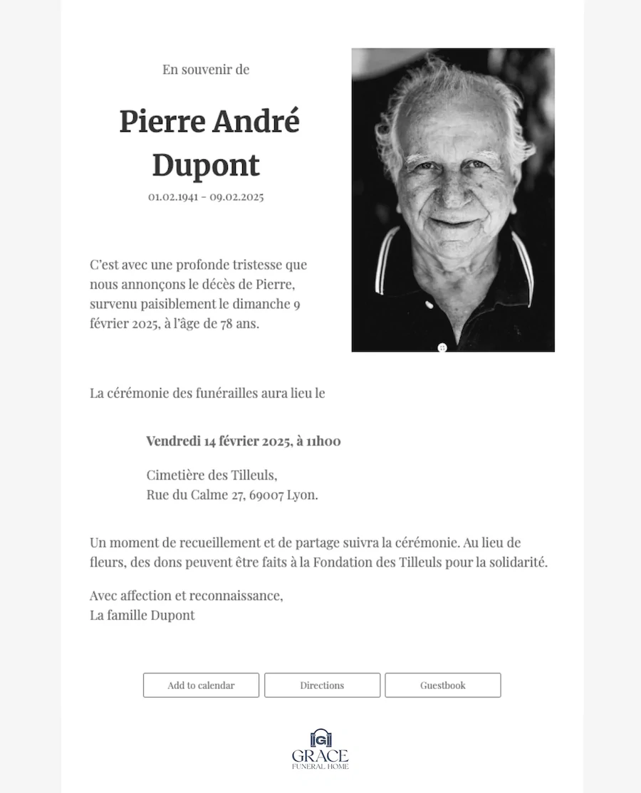 Exemple d&rsquo;invitation white label avec logo et pied de page personnalis&eacute;s