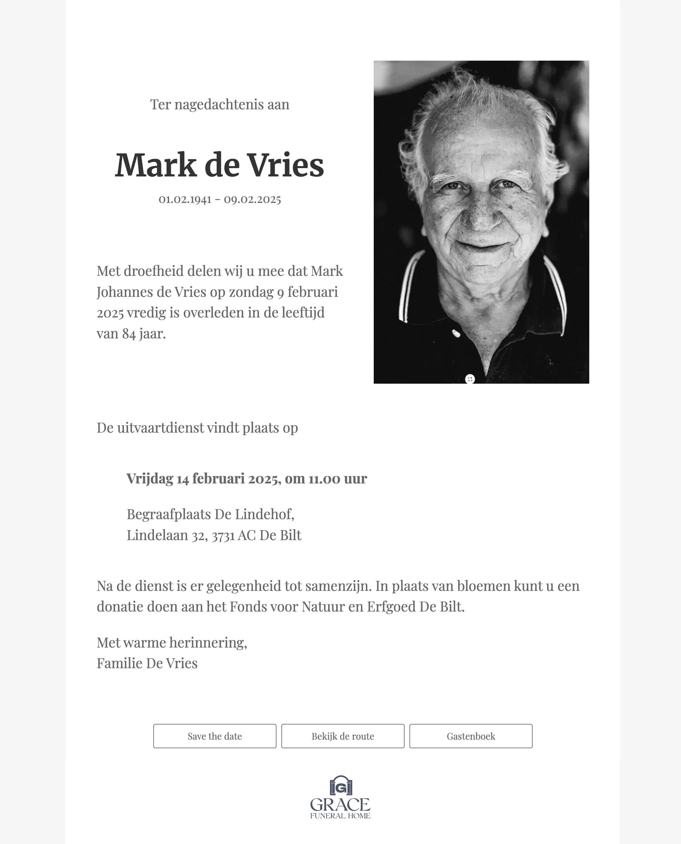 Voorbeeld van een white label uitnodiging