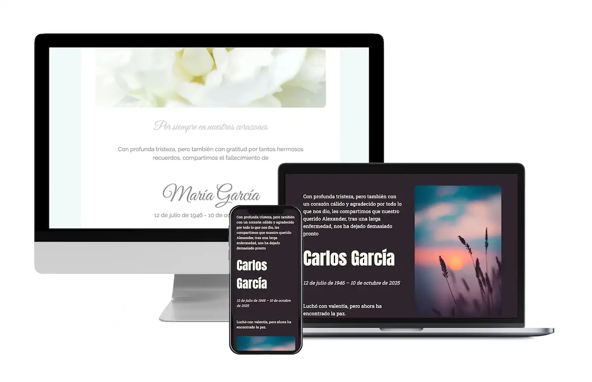 Vista previa de una esquela online