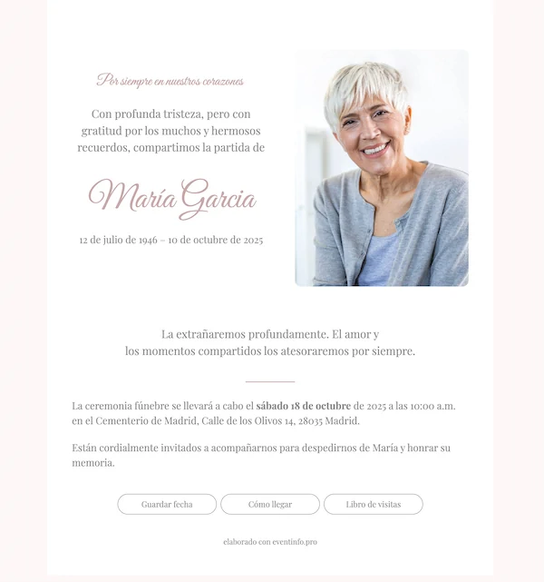 Ejemplo de esquela online 2