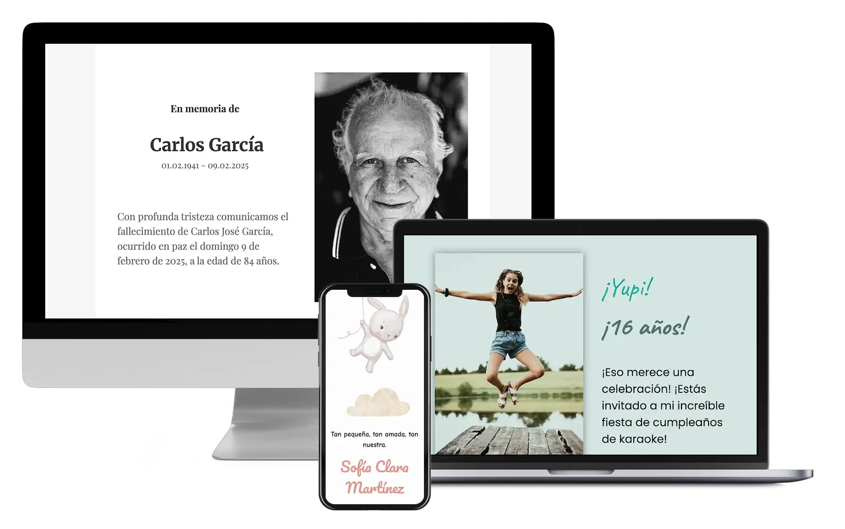 vista previa de una invitación online