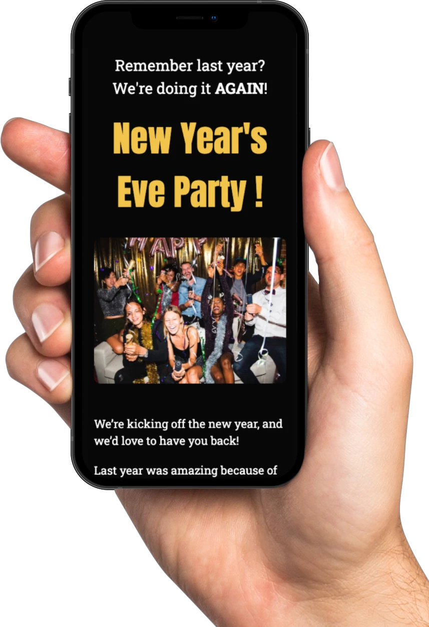 Online invitation preview on a smartphone