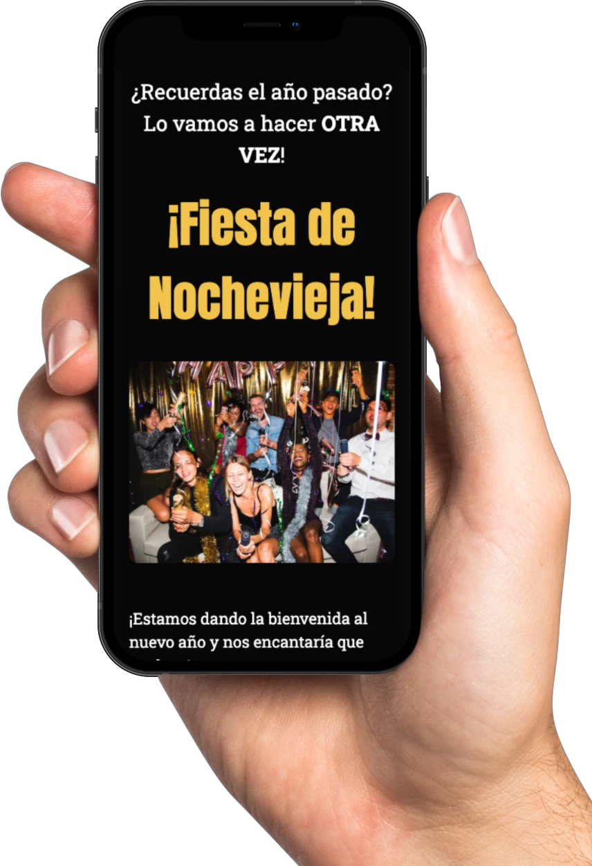 vista previa de una invitación online en un teléfono móvil