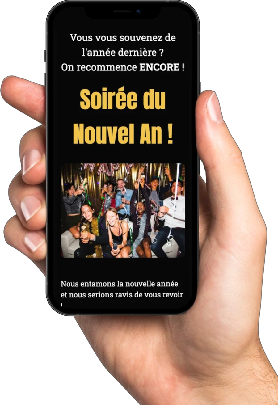 aperçu d'une invitation en ligne sur smartphone