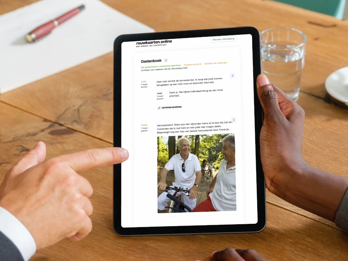Online condoleance register mockup
