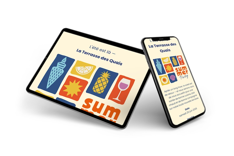 Invitez en bleu marine et cr&egrave;me &ndash; example 2