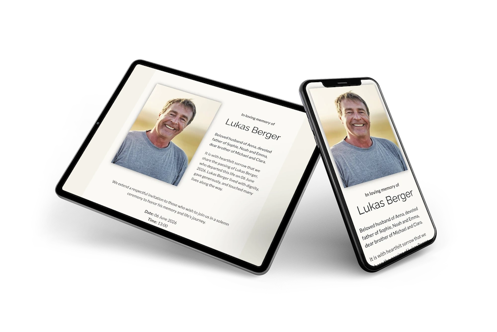 Classic Raleway online funeral card - Visual 2