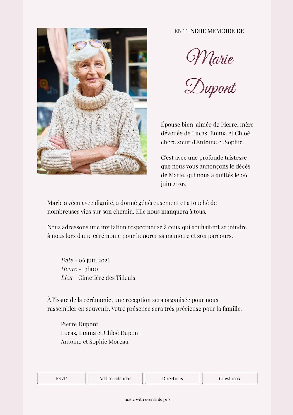 Envoyer un faire-part mauve manuscrit