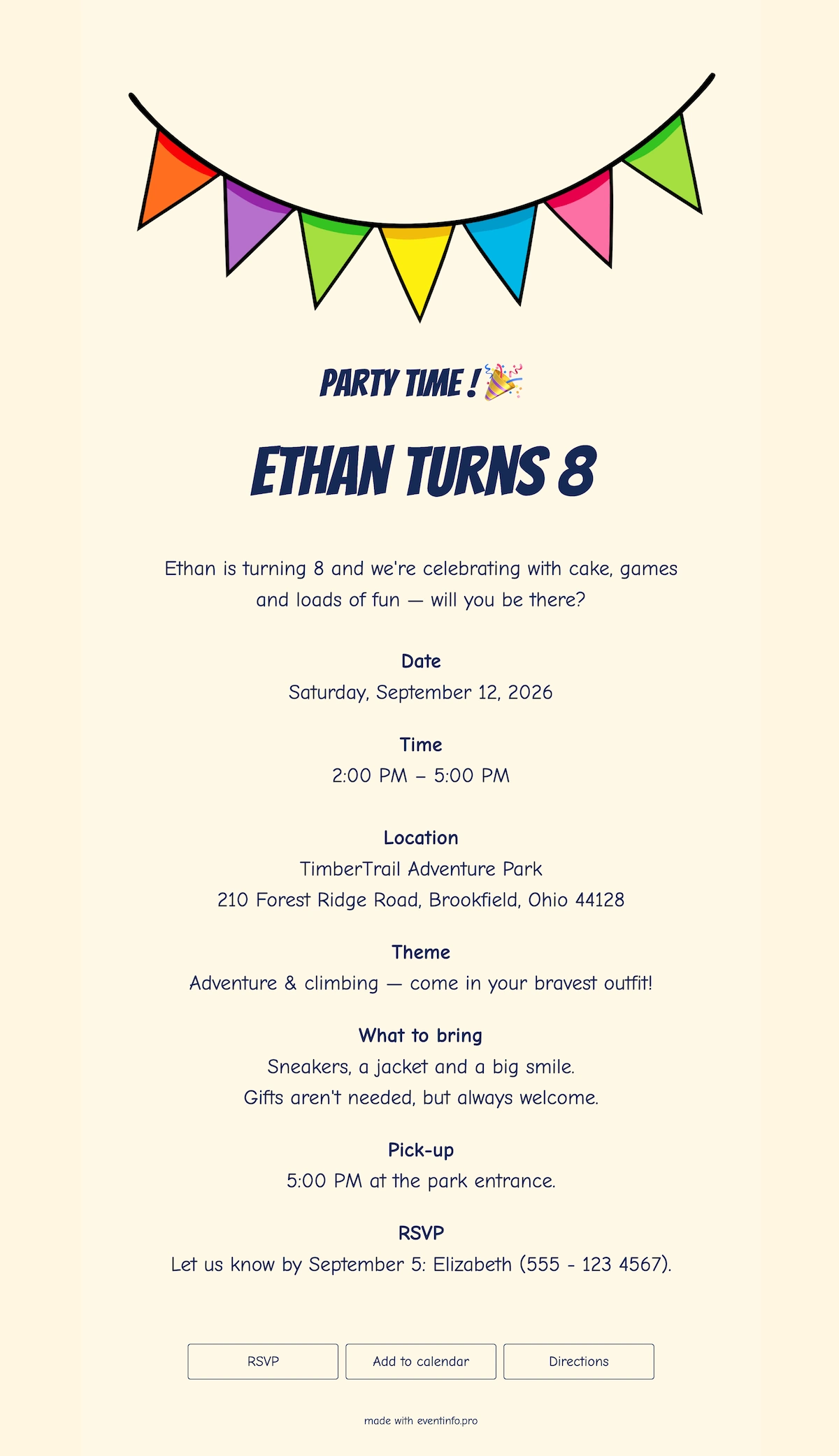 Fun digital party invitation for a children&rsquo;s birthday