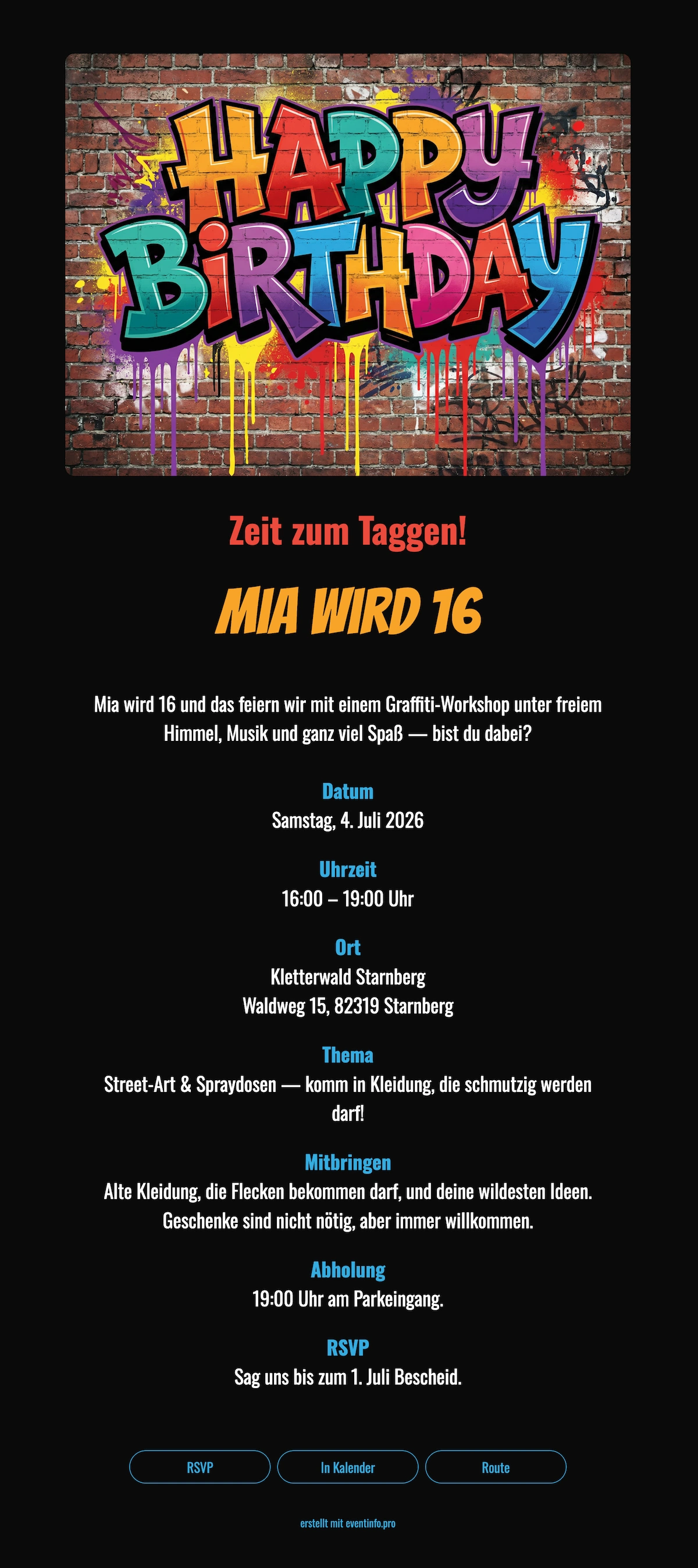 Schwarz-neon Online-Partyeinladung