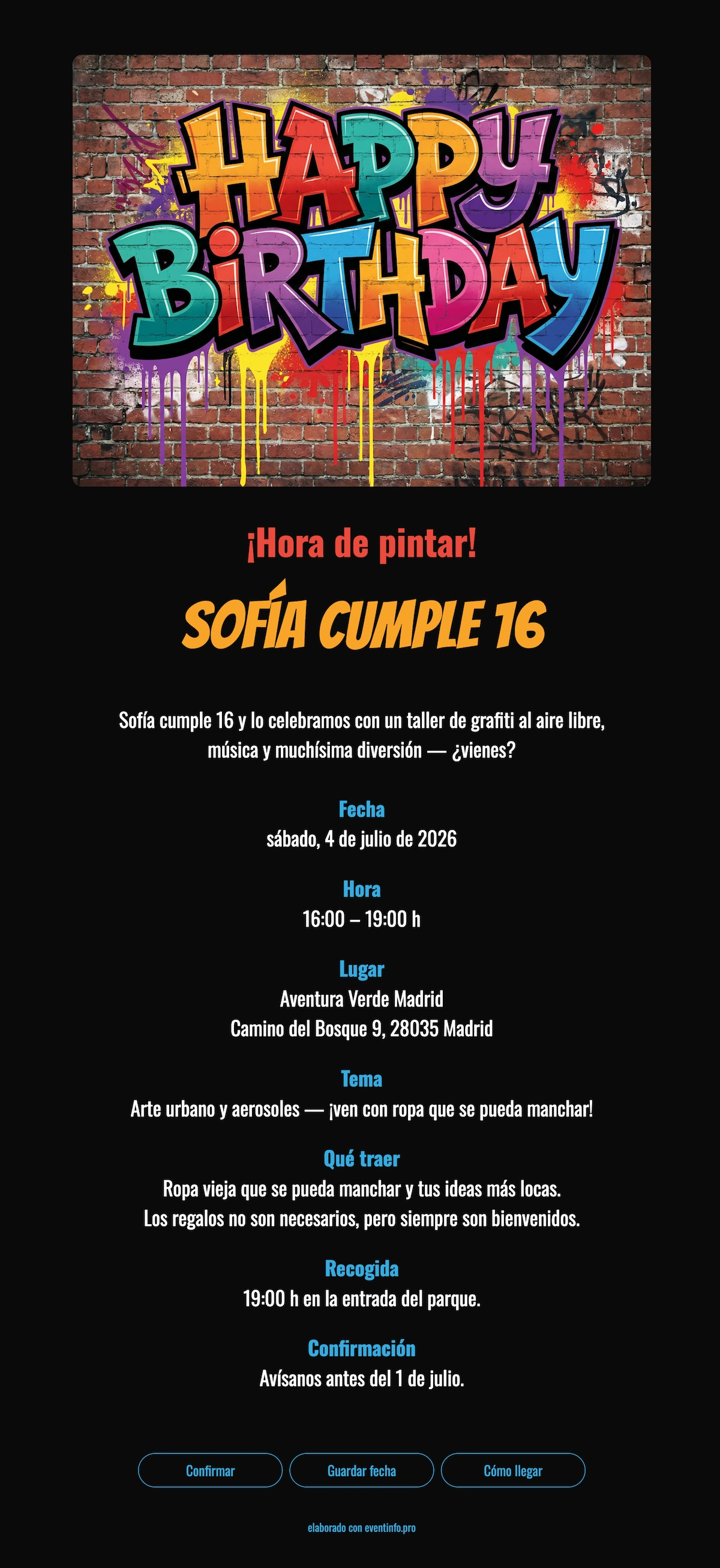 Invitaci&oacute;n de fiesta online negro ne&oacute;n