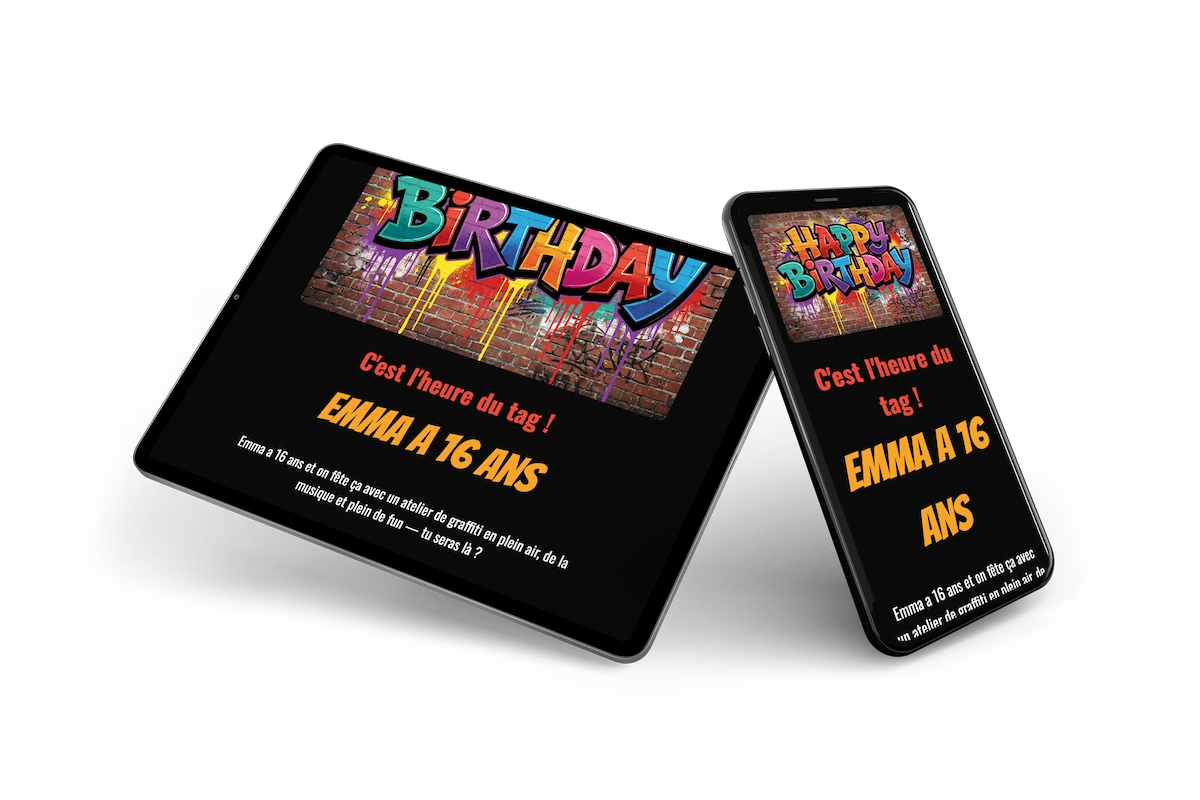 Osez une invitation graffiti urbain &ndash; example 2