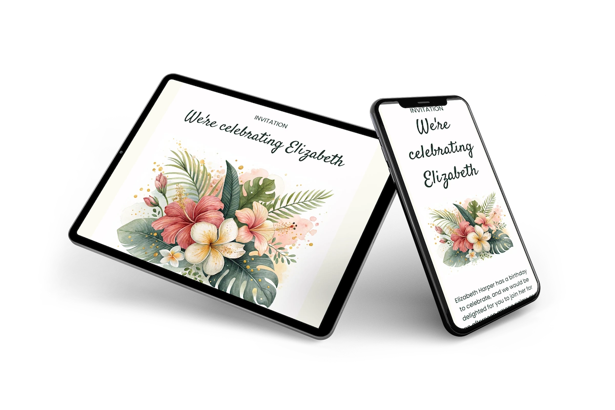 Warm forest-green online birthday invitation - Visual 2