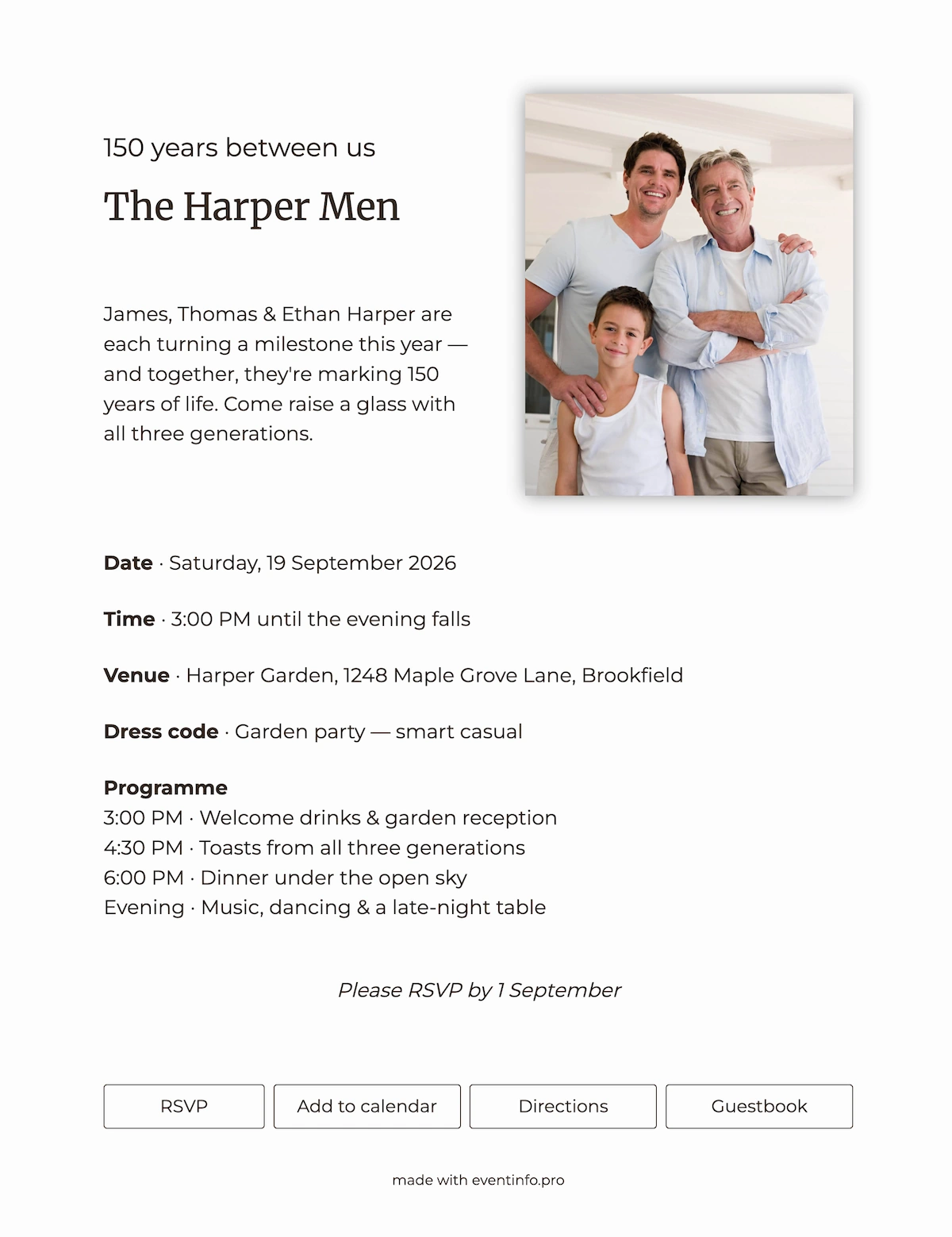 Minimalist black online party invitation