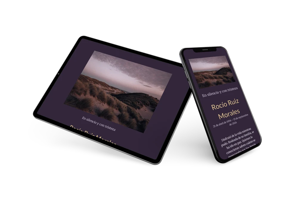 Esquela con dunas al atardecer &ndash; example 2