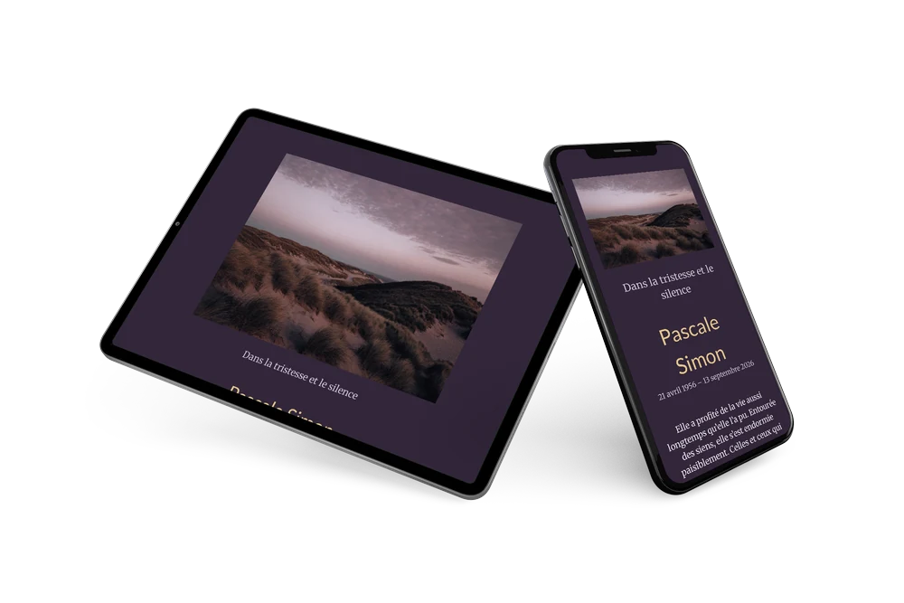Faire-part avec dunes au crépuscule &ndash; example 2