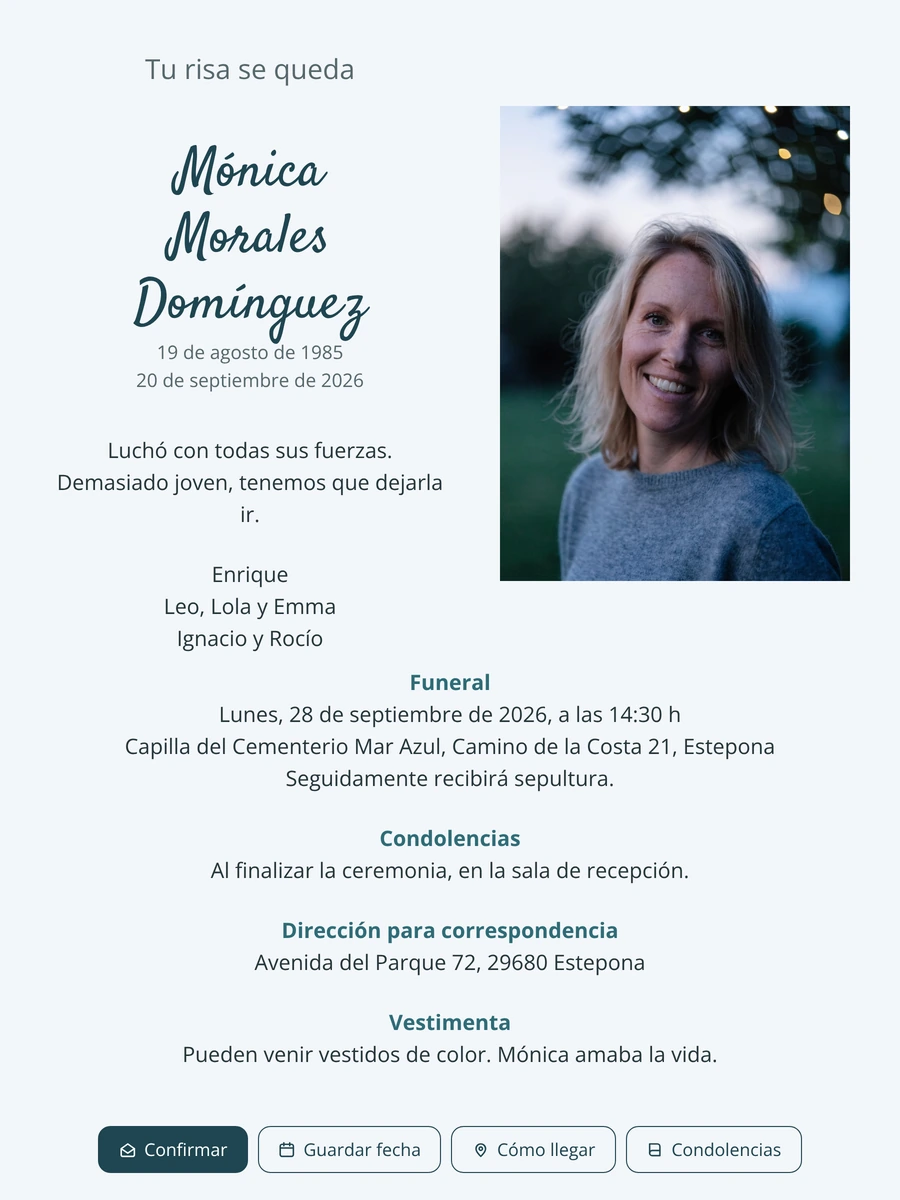 Esquela azul claro con estrellas doradas