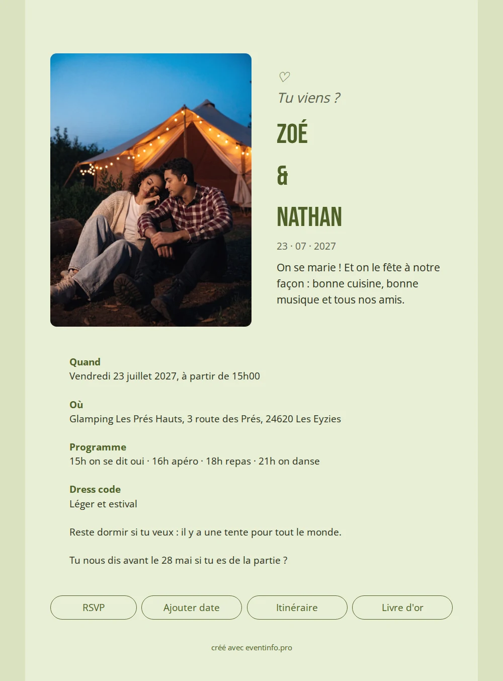 Envoyez un faire-part de mariage fa&ccedil;on festival &ndash; example 1