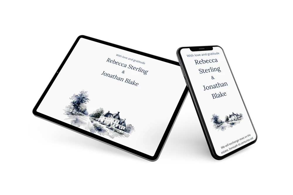 Create a classic manor house wedding invitation &ndash; example 2