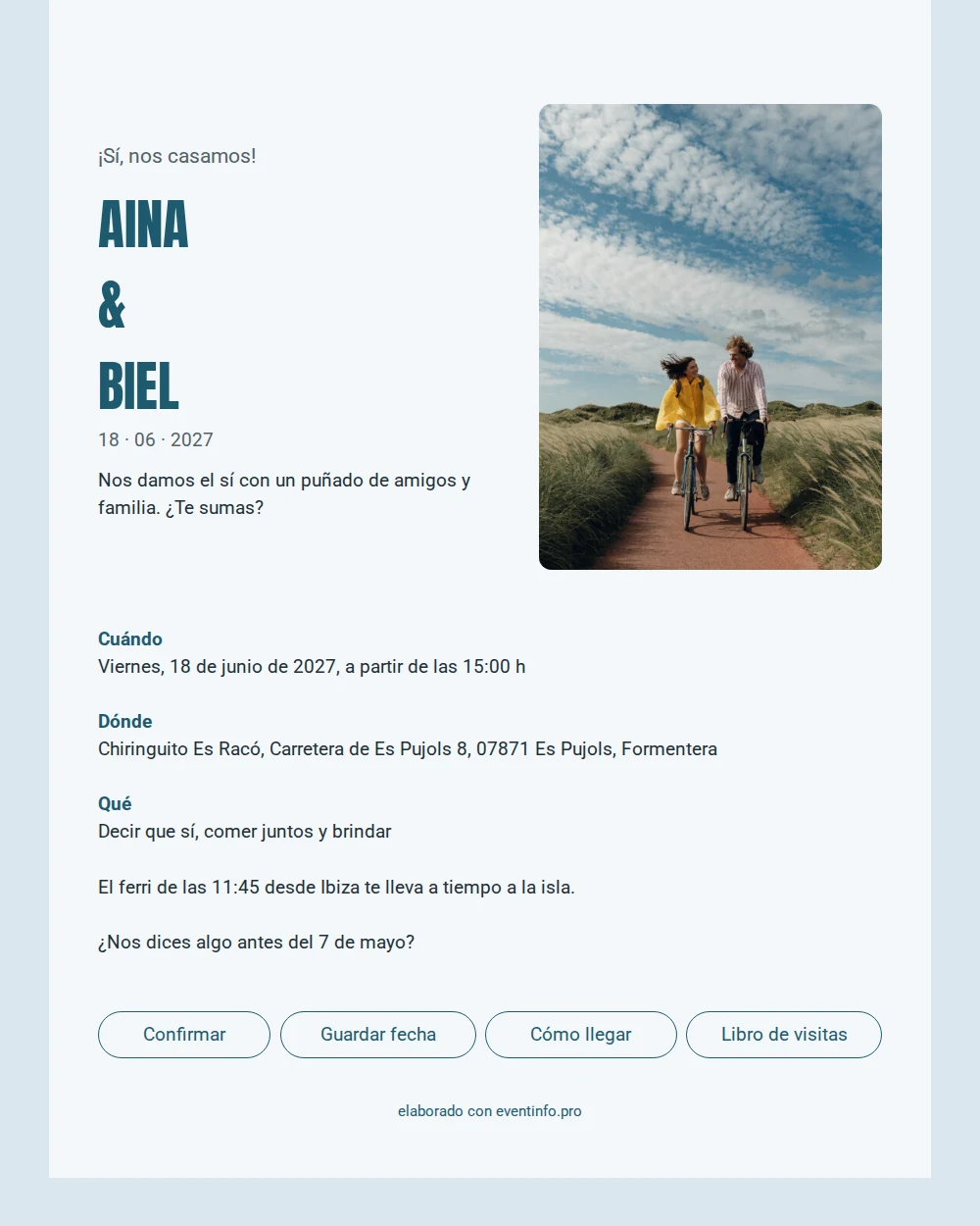 Enviar invitación de boda con mayúsculas grandes &ndash; example 1