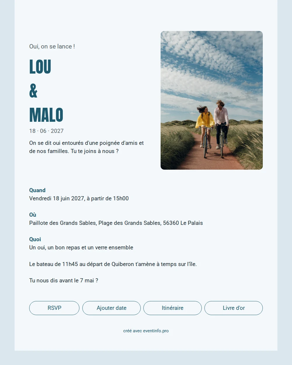 Envoyer un faire-part en grandes capitales &ndash; example 1