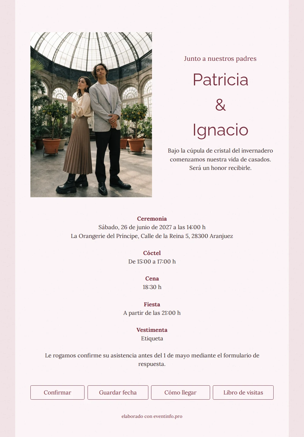 Enviar invitación de boda en papel artesanal &ndash; example 1