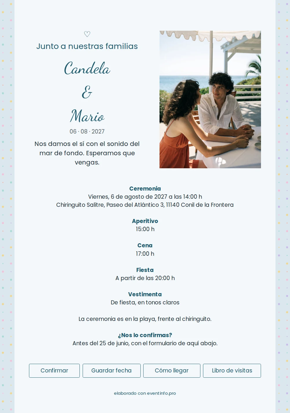Enviar invitación de boda con nombres caligráficos &ndash; example 1