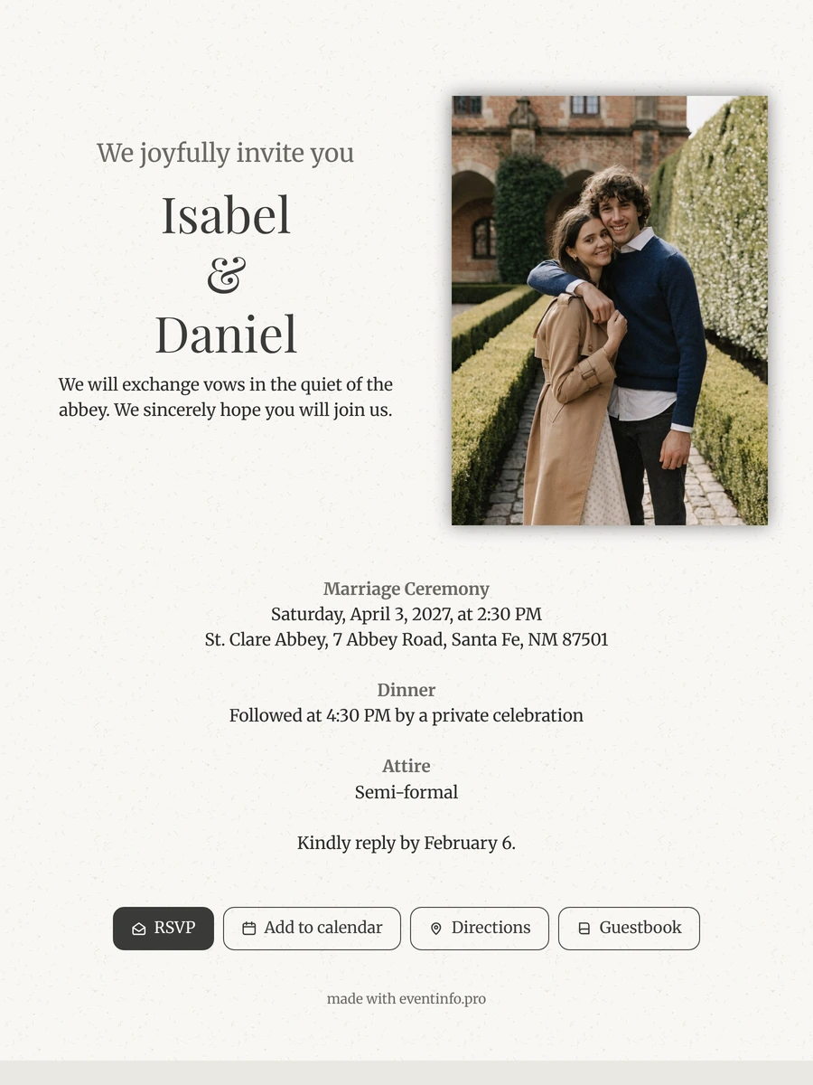 Send a formal handmade-paper wedding invitation