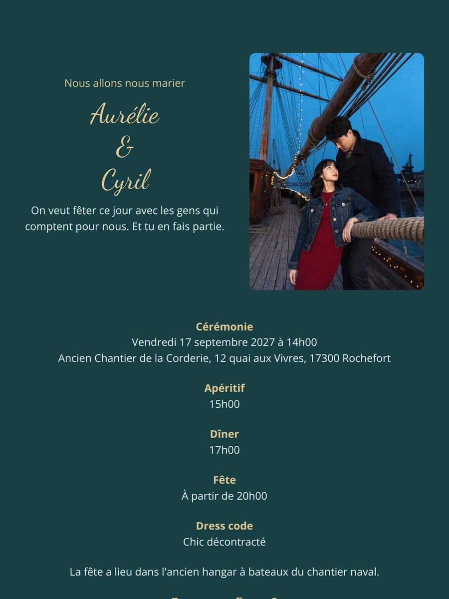 Envoyer un faire-part pour chantier naval
