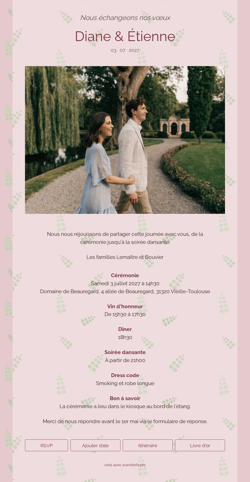 Envoyer un faire-part photo au kiosque &ndash; example 1