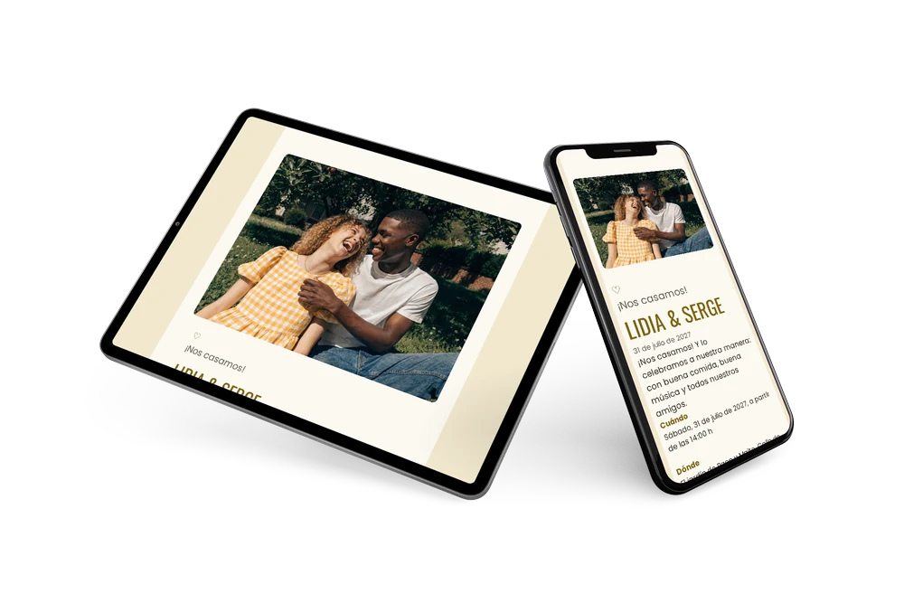 Enviar invitación de boda con foto sonriente &ndash; example 2