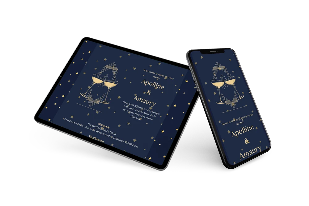 Créer un faire-part de gala bleu nuit &ndash; example 2