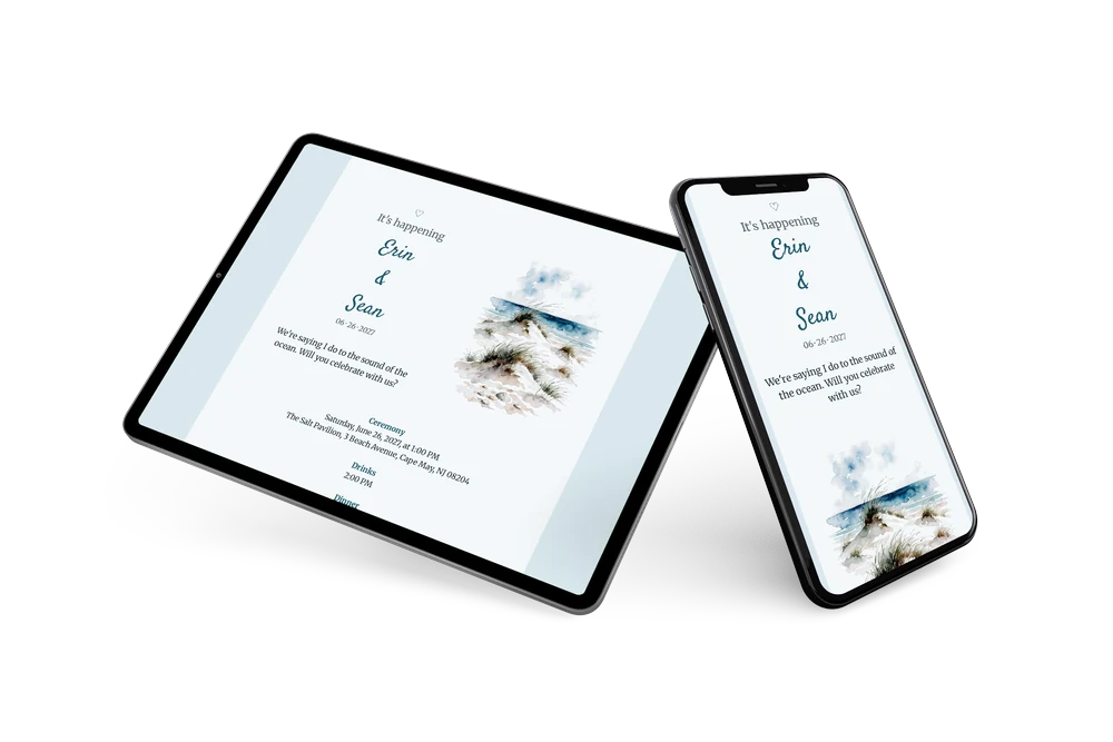 Make a coastal dune wedding invitation &ndash; example 2