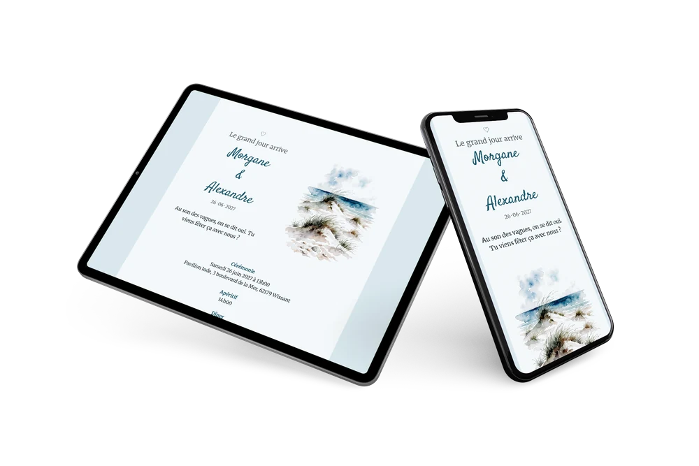 Créer un faire-part de mariage plage &ndash; example 2