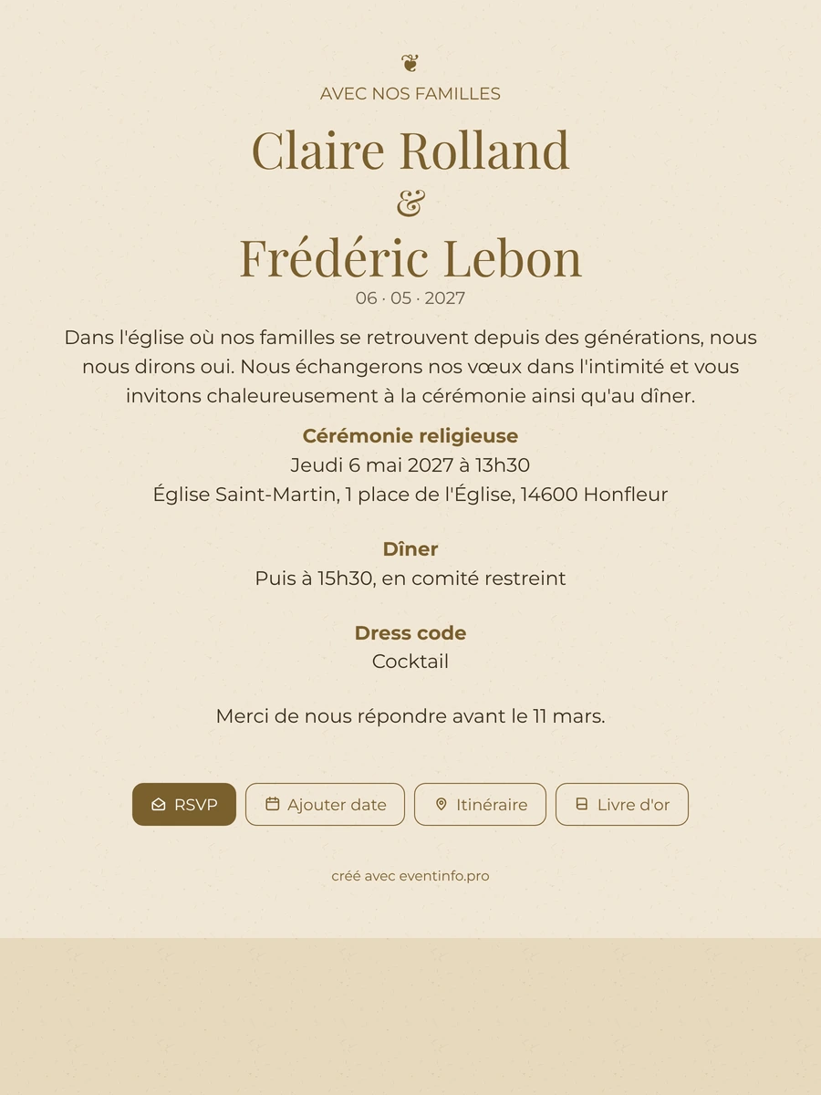 Envoyer un faire-part de mariage champagne