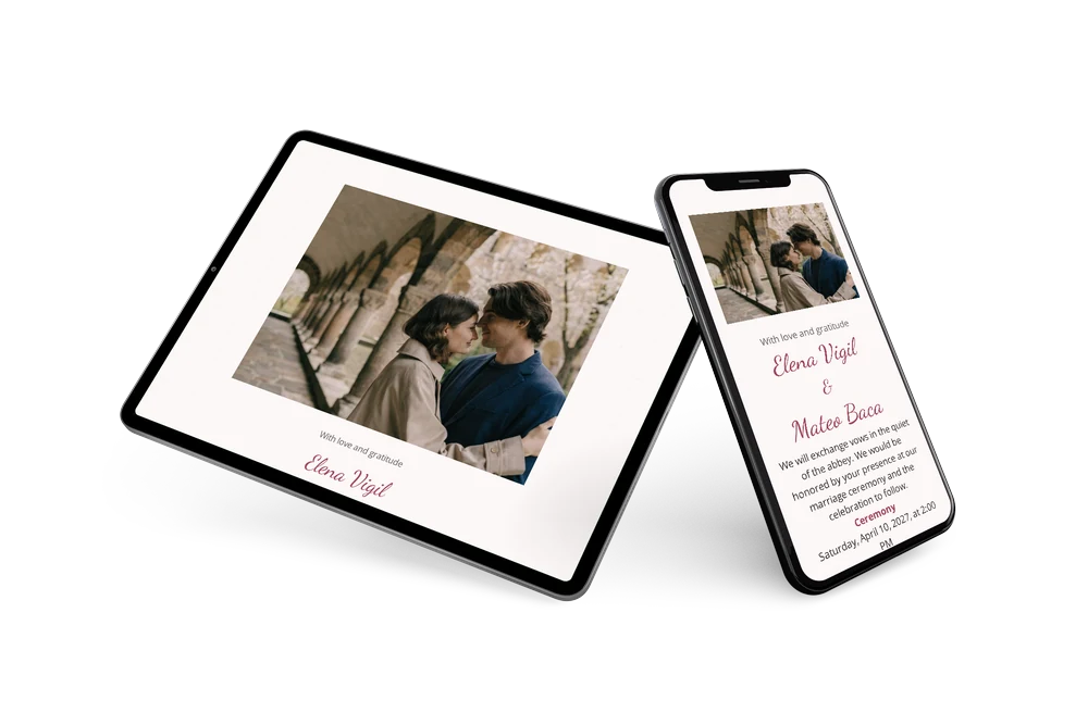 Make a wedding invitation with cloister arches &ndash; example 2