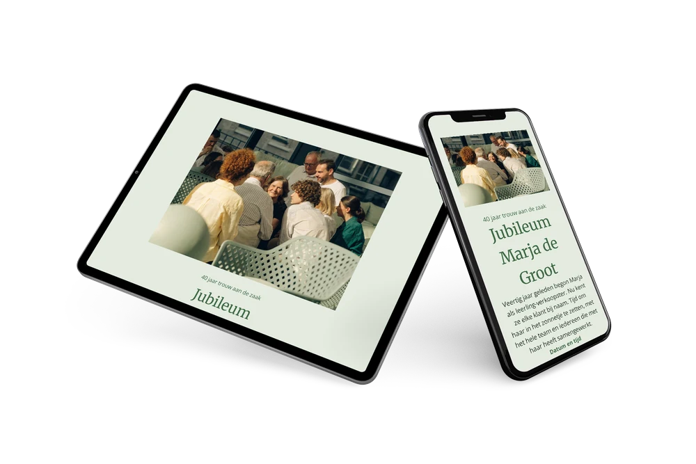 Uitnodiging voor een jubileum met het hele team &ndash; example 2