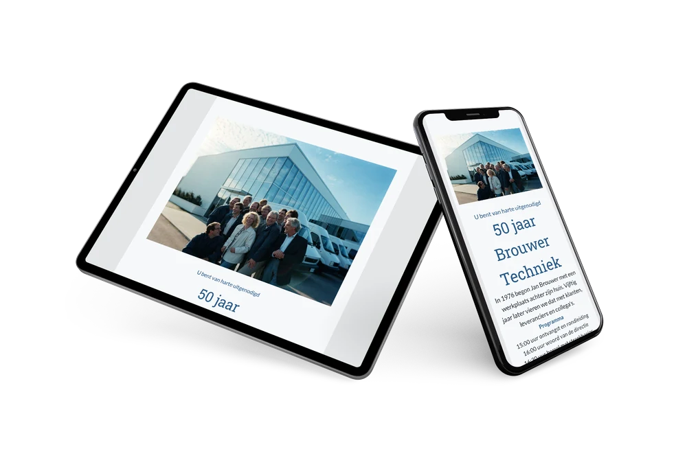 Uitnodiging voor vijftig jaar Brouwer Techniek versturen &ndash; example 2