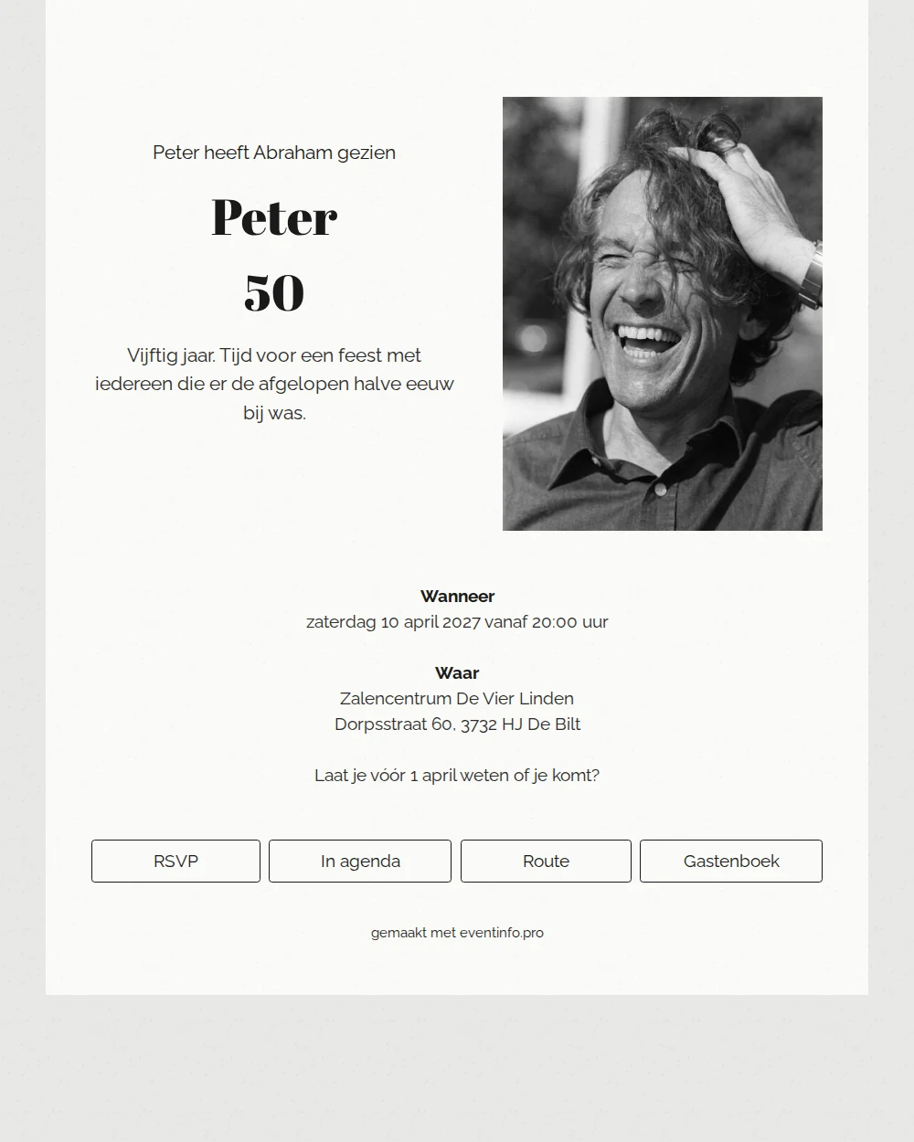 Uitbundig gelach voor een vijftigste verjaardag &ndash; example 1