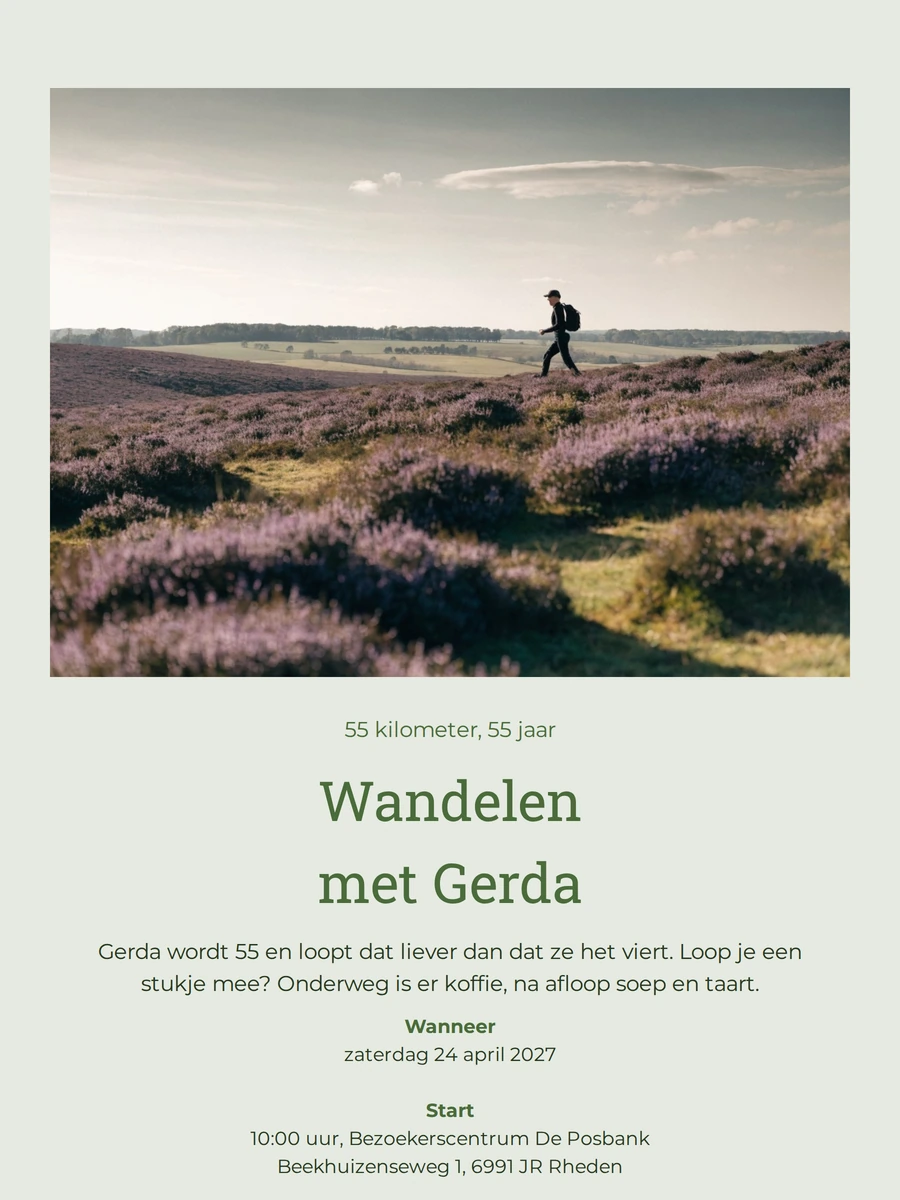 Groene rust voor een actieve verjaardag