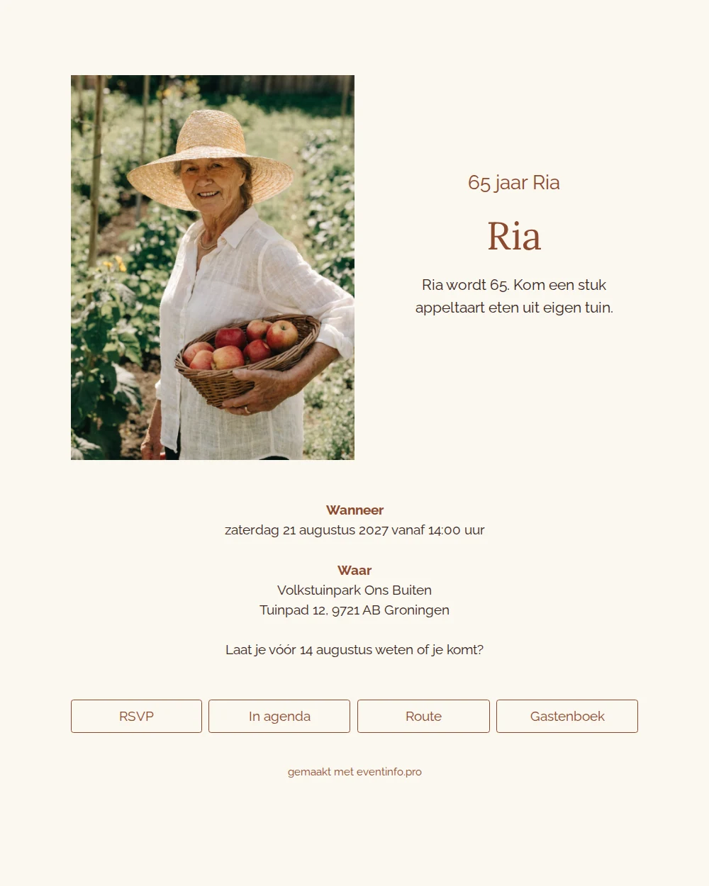 Warme herfstkleuren voor Ria’s vijfenzestigste &ndash; example 1