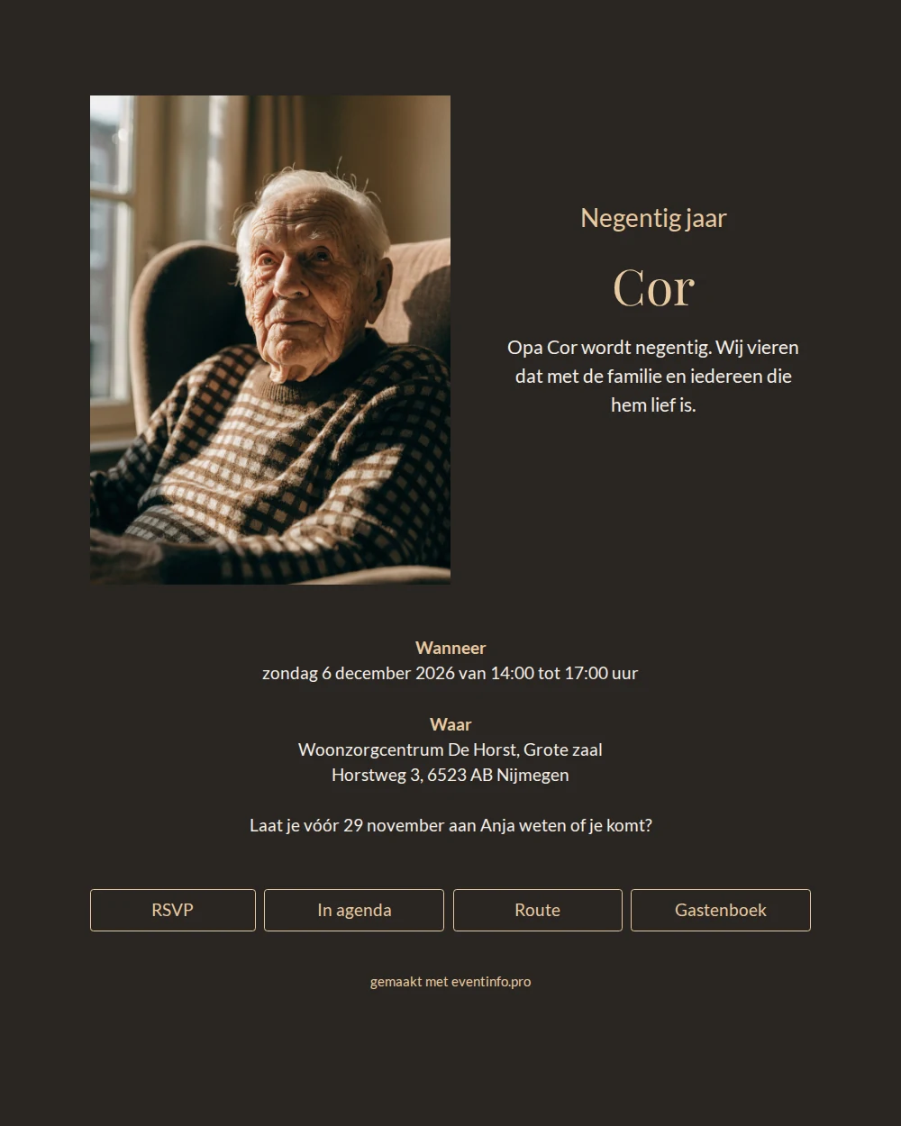 Gouden accenten voor opa’s negentigste &ndash; example 1