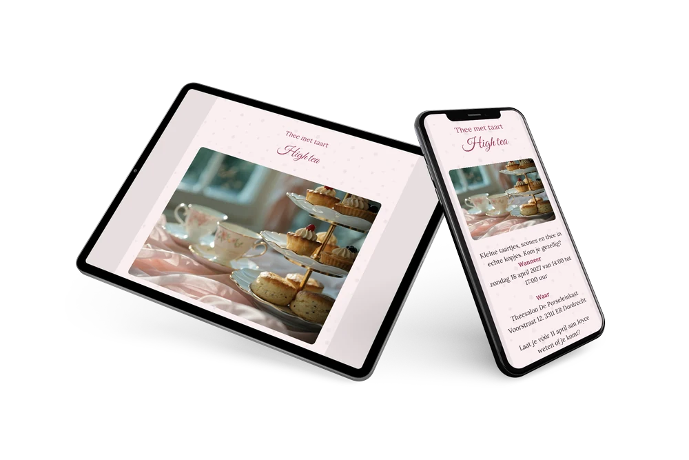 Klassieke uitnodiging voor thee met scones &ndash; example 2