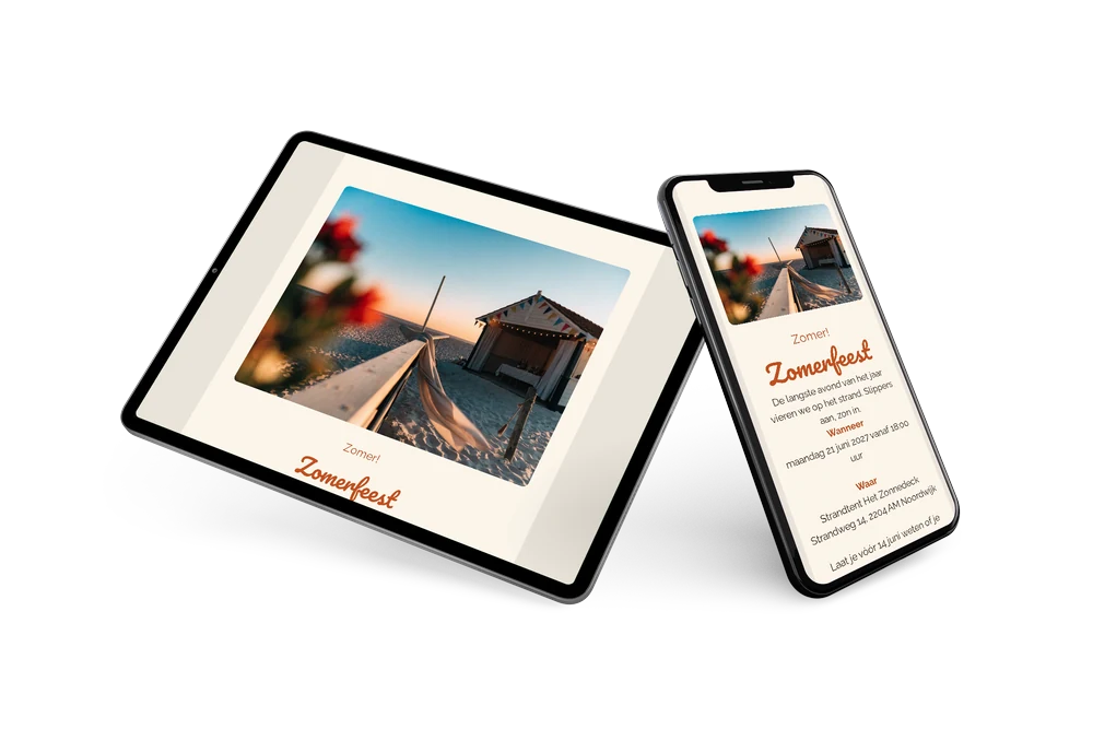 Warme uitnodiging met slingers en zonsondergang &ndash; example 2