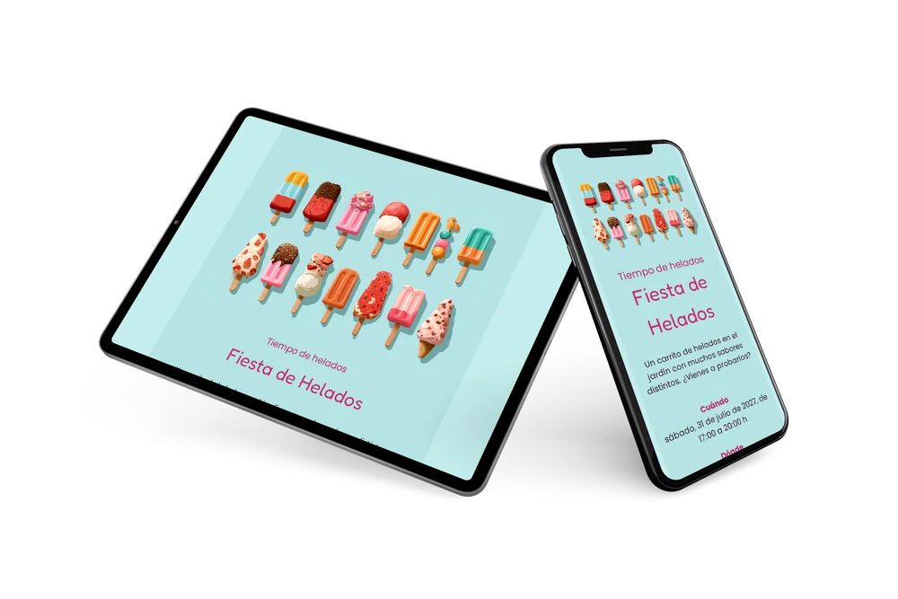 Envía una invitación veraniega con helados &ndash; example 2