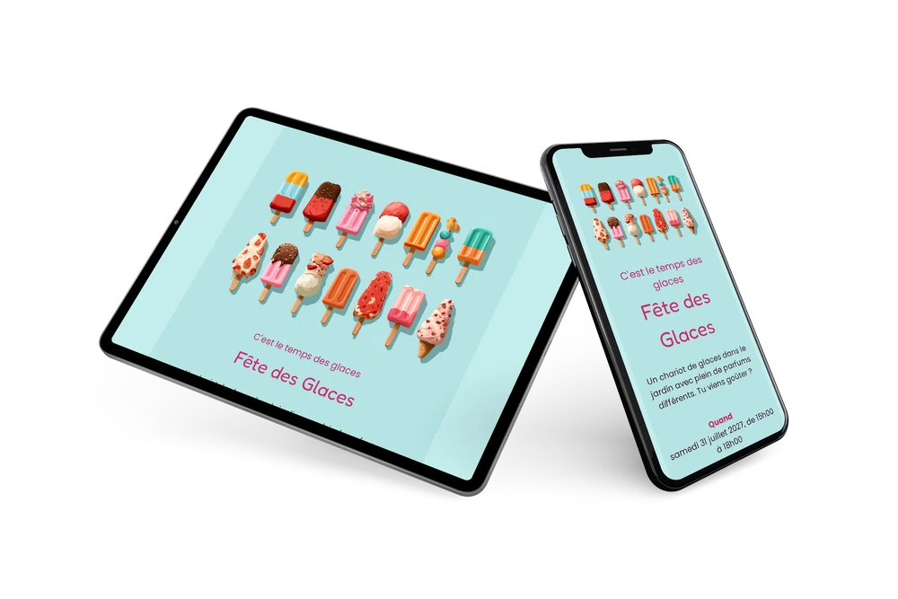 Envoyez une invitation fête des glaces d’été &ndash; example 2