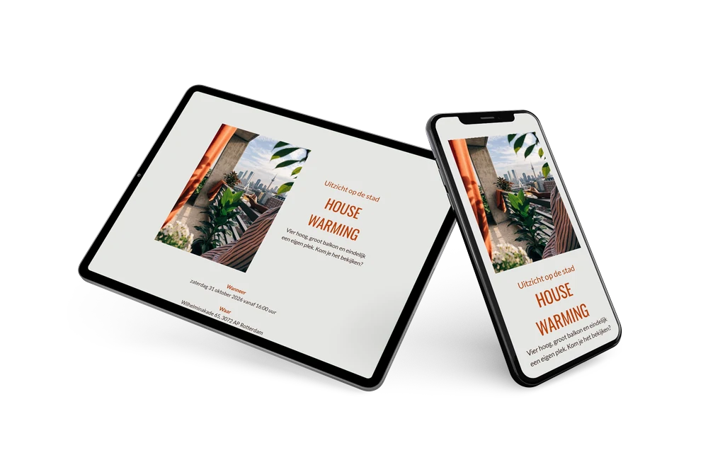 Stoere uitnodiging voor je appartement op vier hoog &ndash; example 2