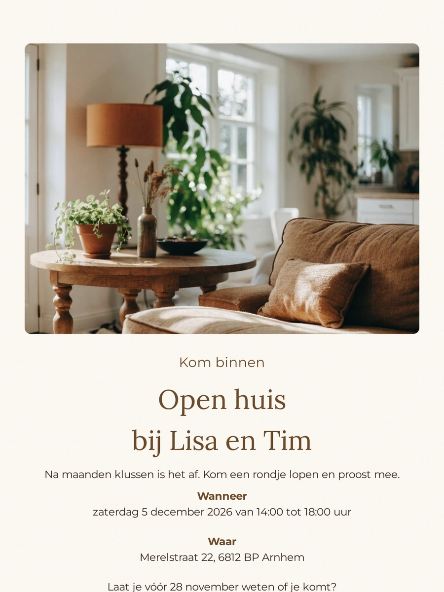 Warme uitnodiging voor open huis na verbouwing