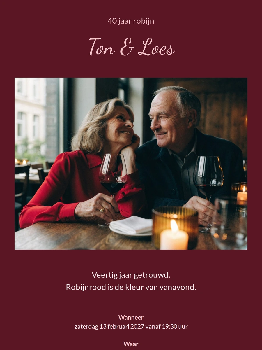 Robijnen bruiloft uitnodiging maken in bordeauxrood